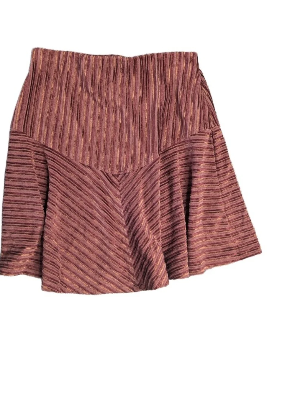 Free People Camden Ribbed Velvet A-Line Mini Skirt Rust Women’s Size Small